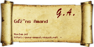 Güns Amand névjegykártya